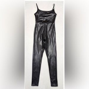 Targets Wild Fable Liquid Leggings Faux Leather Jumpsuit size Small